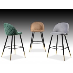 FRAGA Velvet Bar Chair with Metal Legs FRAGA Velvet Bar Chair with Metal Legs