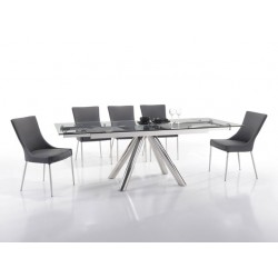 ALVINA Extension Glass Dining Table ALVINA Extension Glass Dining Table