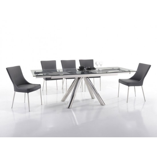 ALVINA Extension Glass Dining Table