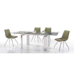 HARIS Extension Glass Dining Table HARIS Extension Glass Dining Table