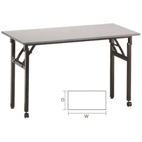 Foldable Rectangular Training Table with 2 Wheels