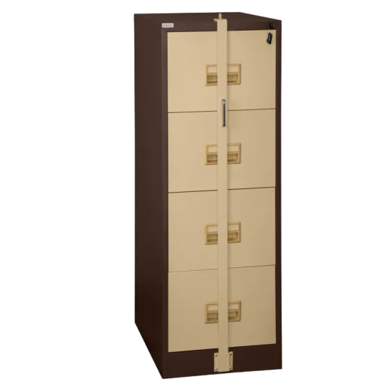 ROBUR 4 Drawer Filing Cabinet with Recessed Handle & Ball Bearing Slide