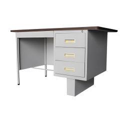 ASTRUM Single Pedestal Desk with Block Leg & Black Linoleum Top ASTRUM Single Pedestal Desk with Block Leg & Black Linoleum Top