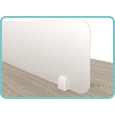 MYND 6-Cluster Workstation with Side Cabinet and Acrylic Screen Divider