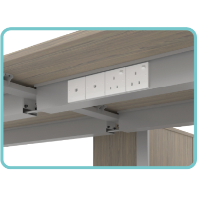 MYND 6-Cluster Workstation with Side Cabinet and Acrylic Screen Divider