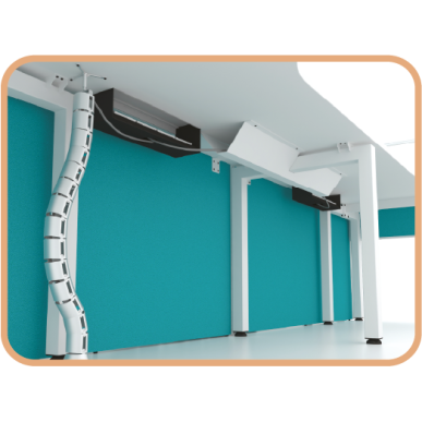 MYND L-Shape Cluster Desk with Mobile Pedestal and Mesh Chairs