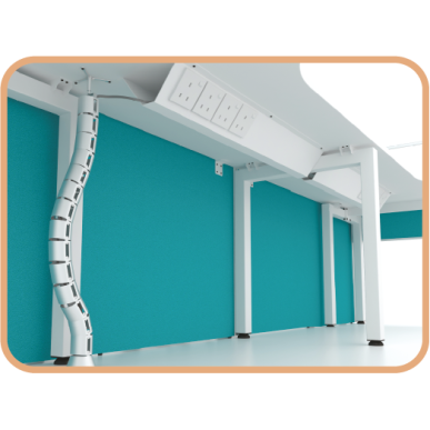 MYND L-Shape Cluster Desk with Mobile Pedestal and Mesh Chairs