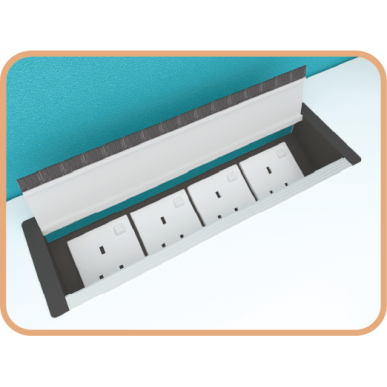 MYND L-Shape Cluster Desk with Mobile Pedestal and Mesh Chairs