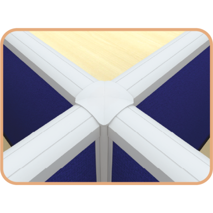 MYND L-Shape Desk Cluster with Mobile Pedestal and Mesh Chairs