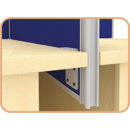 MYND L-Shape Desk Cluster with Mobile Pedestal and Mesh Chairs