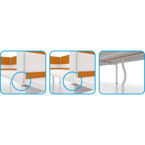 MYND 6-Unit Workstation with Full Fabric Partitions