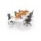 MYND 6-Unit Workstation with Full Fabric Partitions