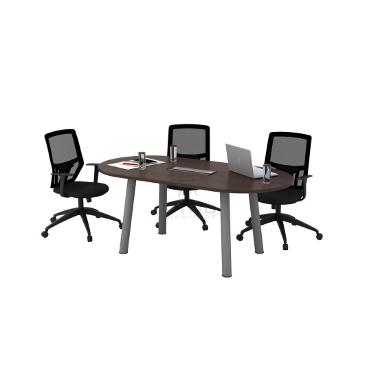 SUAVIS Oval Conference Table with Socket Box Flipper Cover