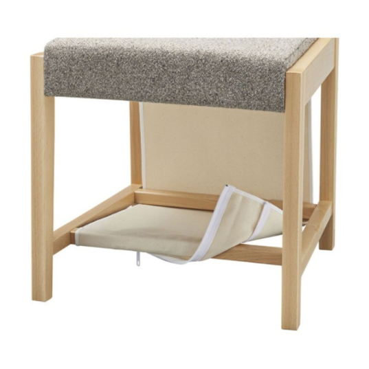 Wooden Dining Chair with Bag Storage for Yakiniku