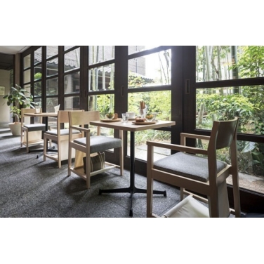 Wooden Dining Chair with Bag Storage for Yakiniku