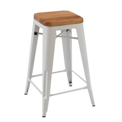 tolix stool wooden seat