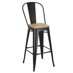 TOLIX Wooden High Back Bar Chair (R) TOLIX Wooden High Back Bar Chair (R)