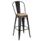 TOLIX Wooden High Back Bar Chair (R)