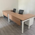 Customized Size L Shape Metal Base Office Table